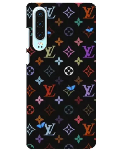 Чехол для Huawei P30 с картинкой «Цветная монограмма LV»