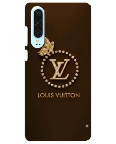 Чехол для Huawei P30 с картинкой «LV — золотая печать»
