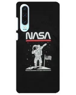 Чехол для Huawei P30 с картинкой «NASA — шагаем по Луне»