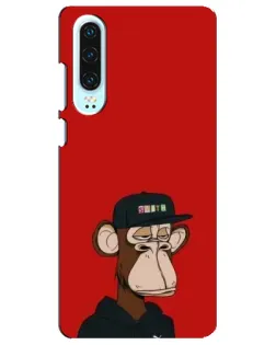 Чохол для Huawei P30 з картинкою «Bored Ape — червоний фон»