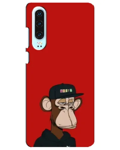 Чехол для Huawei P30 с картинкой «Bored Ape — красный фон» Чехол для Huawei P30 с картинкой «Bored Ape — красный фон»