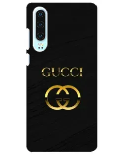 Чохол для Huawei P30 з картинкою «Золотий логотип Gucci»