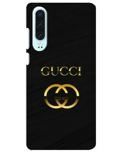 Чохол для Huawei P30 з картинкою «Золотий логотип Gucci»