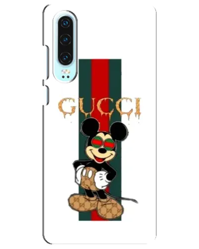 Чохол для Huawei P30 з картинкою «Міккі Маус Gucci — смуги»
