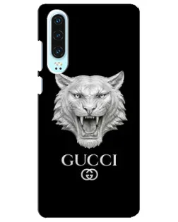 Чохол для Huawei P30 з картинкою «Gucci — срібний лев»