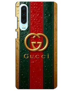 Чохол для Huawei P30 з картинкою «Gucci — фірмова смуга та золото»