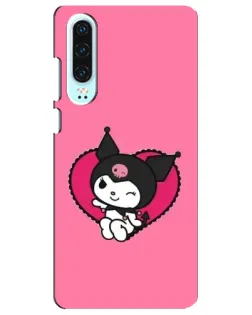 Чехол для Huawei P30 с картинкой «Kuromi — любовь в сердце»