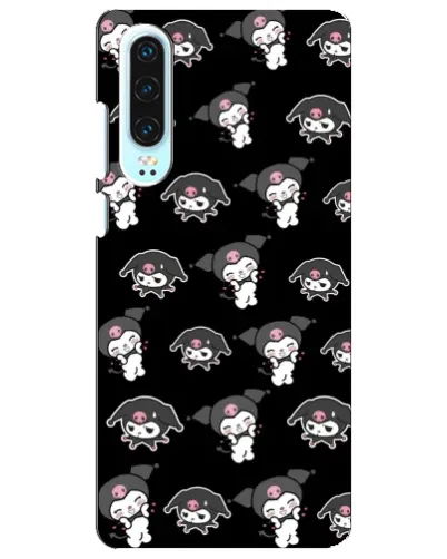 Чехол для Huawei P30 с картинкой «Черный паттерн Kuromi» Чехол для Huawei P30 с картинкой «Черный паттерн Kuromi»