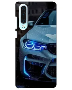 Чохол для Huawei P30 з картинкою «Погляд BMW з синіми фарами»