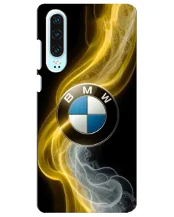 Чохол для Huawei P30 з картинкою «Золотистий дим BMW»