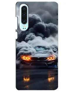 Чохол для Huawei P30 з картинкою «BMW у диму»