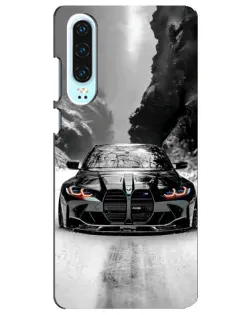 Чехол для Huawei P30 с картинкой «BMW — акварельный дрифт» Чехол для Huawei P30 с картинкой «BMW — акварельный дрифт»