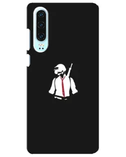 Чехол для Huawei P30 с картинкой «PUBG — силуэт воина»