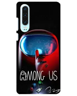 Чехол для Huawei P30 с картинкой «Красный импостер — макро»