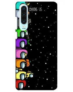 Чехол для Huawei P30 с картинкой «Команда Among Us»