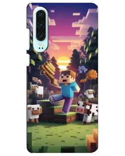 Чехол для Huawei P30 с картинкой «Стив на ферме» Чехол для Huawei P30 с картинкой «Стив на ферме»
