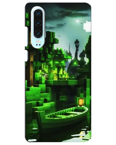 Чехол для Huawei P30 с картинкой «Minecraft лесной пейзаж»