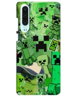 Чехол для Huawei P30 с картинкой «Криперы Minecraft»