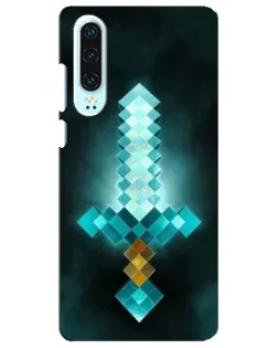 Чехол для Huawei P30 с картинкой «Алмазный меч неон»