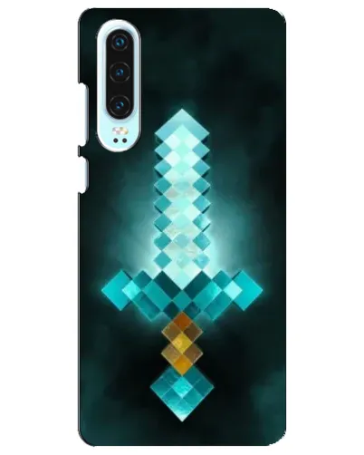 Чехол для Huawei P30 с картинкой «Алмазный меч неон»