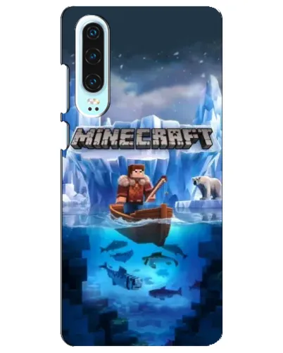 Чехол для Huawei P30 с картинкой «Minecraft ледяной мир»