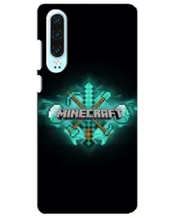 Чехол для Huawei P30 с картинкой «Minecraft Diamond лого»
