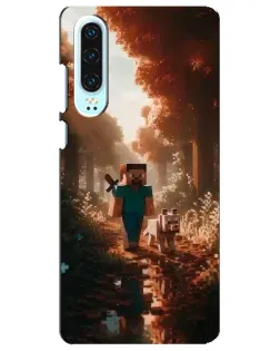 Чехол для Huawei P30 с картинкой «Стив в лесу»
