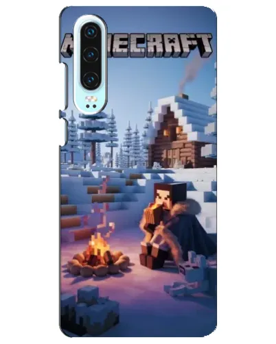 Чехол для Huawei P30 с картинкой «Зимний Minecraft»