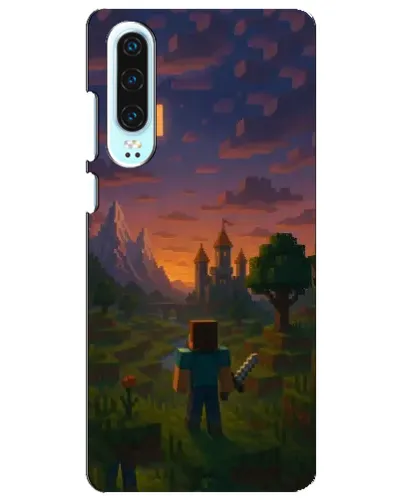 Чехол для Huawei P30 с картинкой «Стив у башни»
