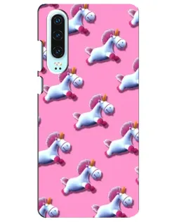 Чехол для Huawei P30 с картинкой «Единороги на розовом»