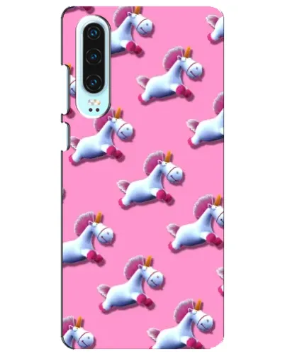 Чехол для Huawei P30 с картинкой «Единороги на розовом»