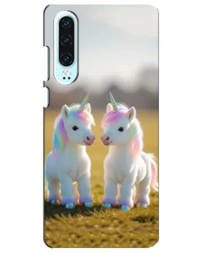 Чехол для Huawei P30 с картинкой «Пара единорогов»