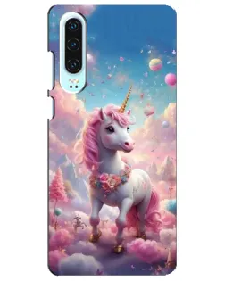 Чехол для Huawei P30 с картинкой «Единорог среди облаков»