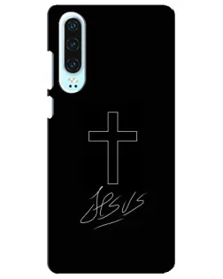 Чехол для Huawei P30 с картинкой «Графический крест Jesus»