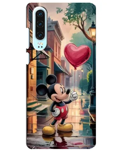 Чехол для Huawei P30 с картинкой «Микки и шарик-сердце»