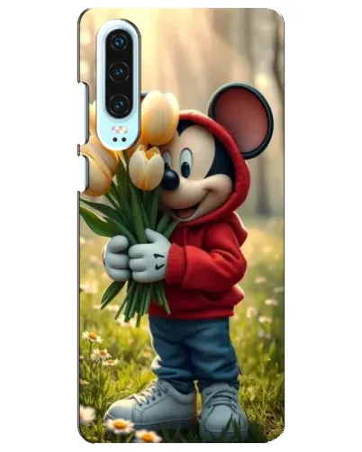 Чехол для Huawei P30 с картинкой «Микки с тюльпанами»
