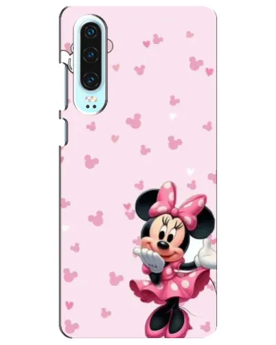 Чехол для Huawei P30 с картинкой «Минни Маус и сердечки»