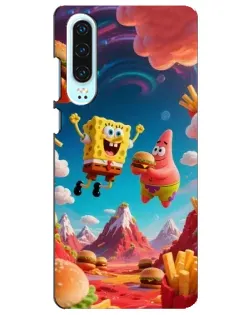 Чехол для Huawei P30 с картинкой «Космический фастфуд»