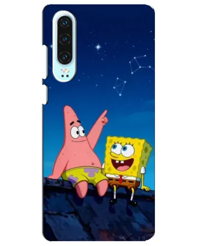 Чехол для Huawei P30 с картинкой «Губка Боб и Патрик ночью» Чехол для Huawei P30 с картинкой «Губка Боб и Патрик ночью»