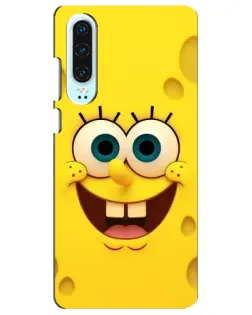 Чехол для Huawei P30 с картинкой «Губка Боб улыбка»