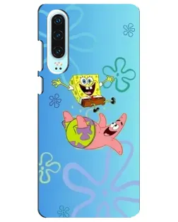 Чехол для Huawei P30 с картинкой «Спанч Боб и Патрик»