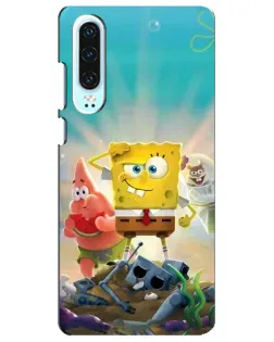 Чехол для Huawei P30 с картинкой «Спанч Боб победитель»