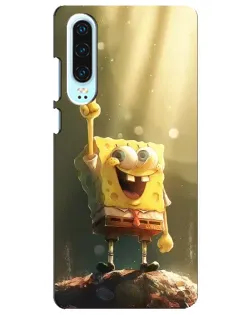Чехол для Huawei P30 с картинкой «Сияющий Спанч Боб»