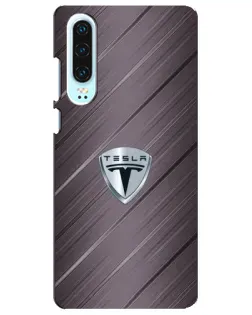 Чохол для Huawei P30 з картинкою «Металева текстура Tesla»