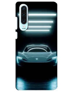 Чохол для Huawei P30 з картинкою «Tesla в неоні»