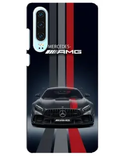 Чохол для Huawei P30 з картинкою «Mercedes — білий карбон»