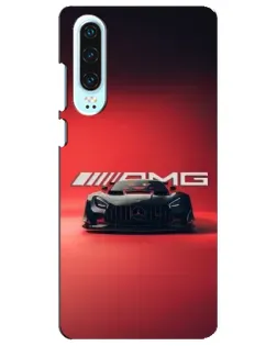 Чехол для Huawei P30 с картинкой «Mercedes AMG — красная линия»