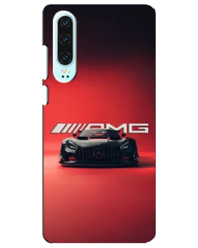 Чехол для Huawei P30 с картинкой «Mercedes AMG — красная линия»