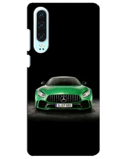 Чехол для Huawei P30 с картинкой «Mercedes — неоновый лого»