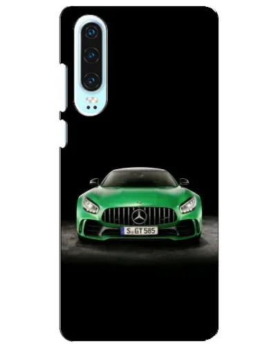 Чехол для Huawei P30 с картинкой «Mercedes — неоновый лого»